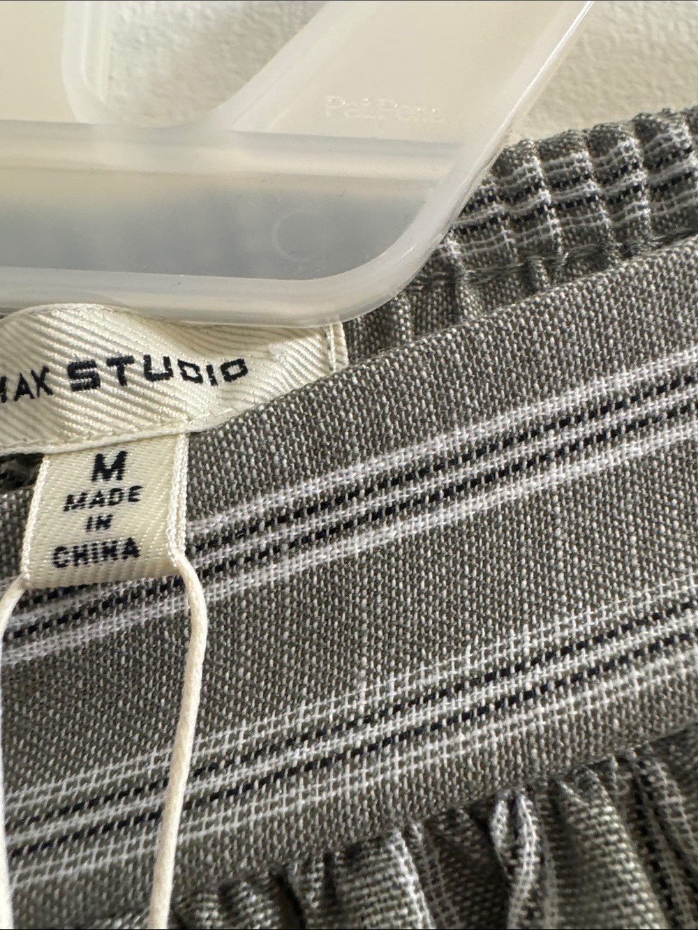 Max Studio Gray Striped Gathered Skirt - Picture 3 of 10